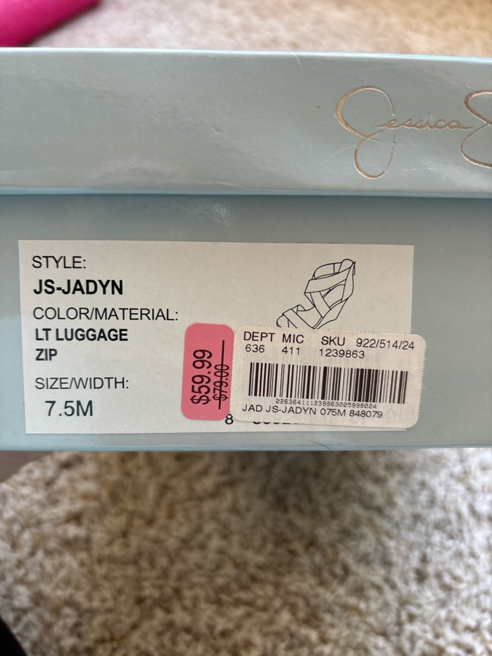 Jessica Simpson Jadyn Platform Sandals - Sz. 7.5 Lt Luggage Zip - Picture 11 of 11